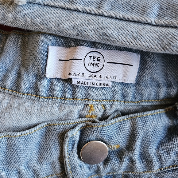 Tee Ink Distressed Patchwork Patch Jeans Star Heart Unique Original - Picture 5 of 10